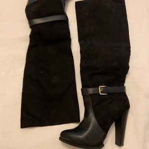 Knee high suede and leather black Zara boots